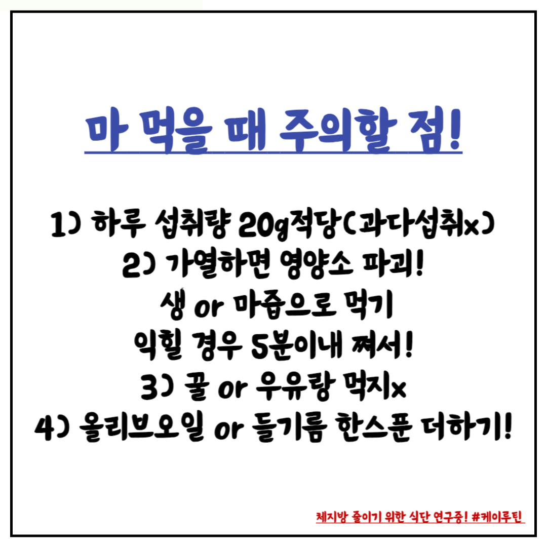  마 갈아먹기 효능과 주의할 점 및 보관법