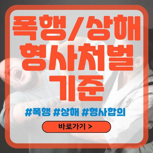 폭행 및 상해 형사 처벌 기준