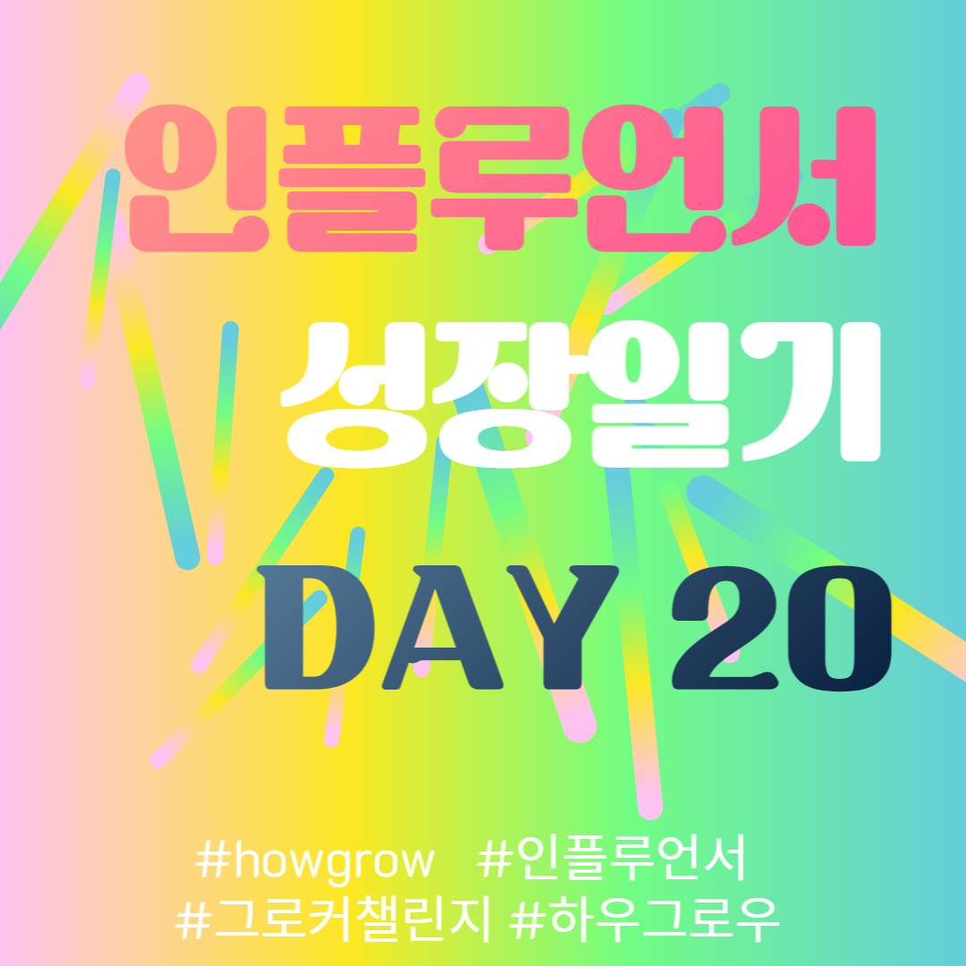  20차- 인플루언서 성장일기 20일차(1월6일)