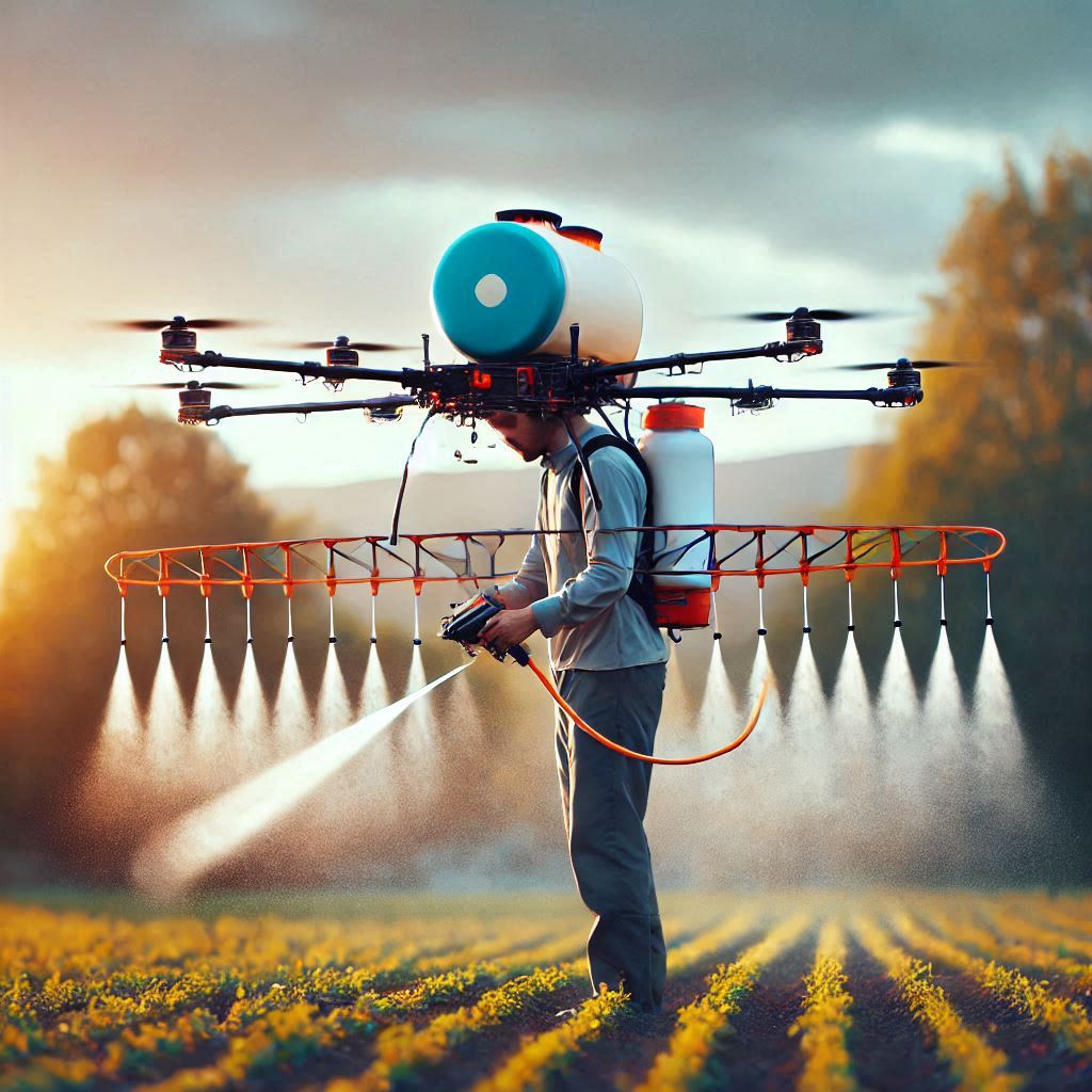 a pesticide spraying drone
