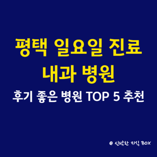 평택 일요일 진료 내과 병원, 후기 좋은 병원 TOP 5 추천