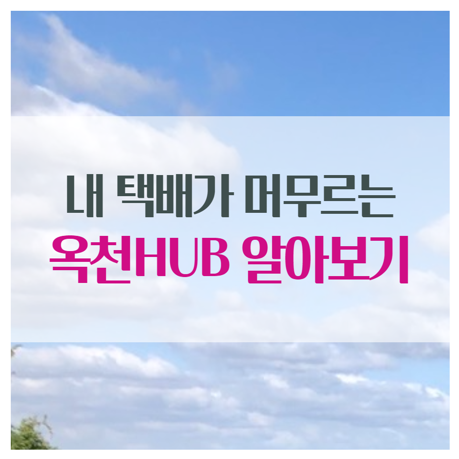  CJ대한통운 내 택배의 행선지 옥천 hub에 대해 알아보기