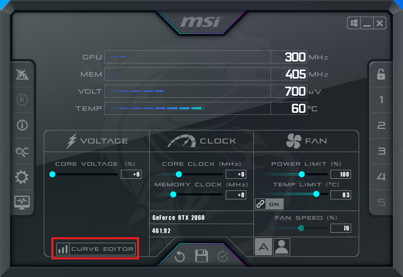 애프터버너 CURVE EDITOR