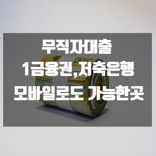 무직자 대출 1금융권,저축은행 모바일 소액도 가능한곳