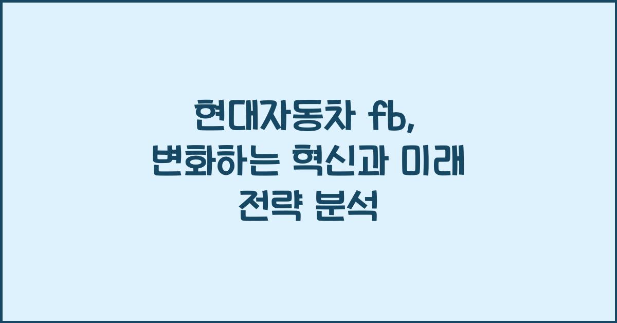 현대자동차 fb