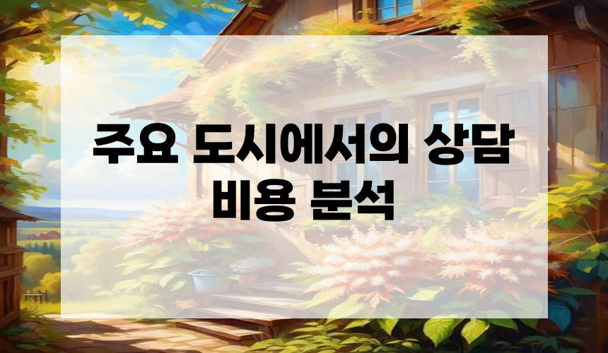 주요 도시에서의 상담 비용 분석