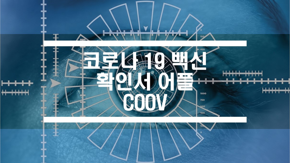  코로나 19 백신 접종 확인서 앱 COOV 사용법, QR 코드 발급