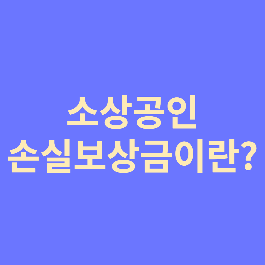  소상공인 손실보상금이란?