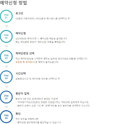 공군체력단련장 예약신청방법