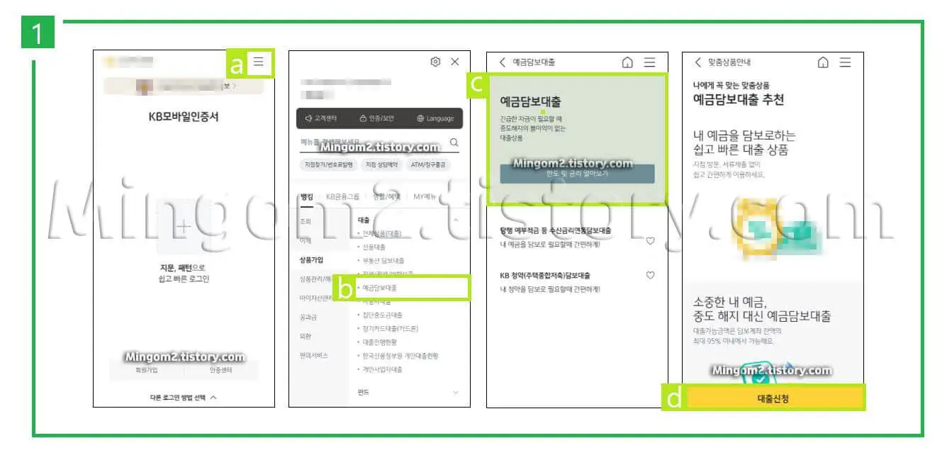 담보대출 신청방법에 대한 설명