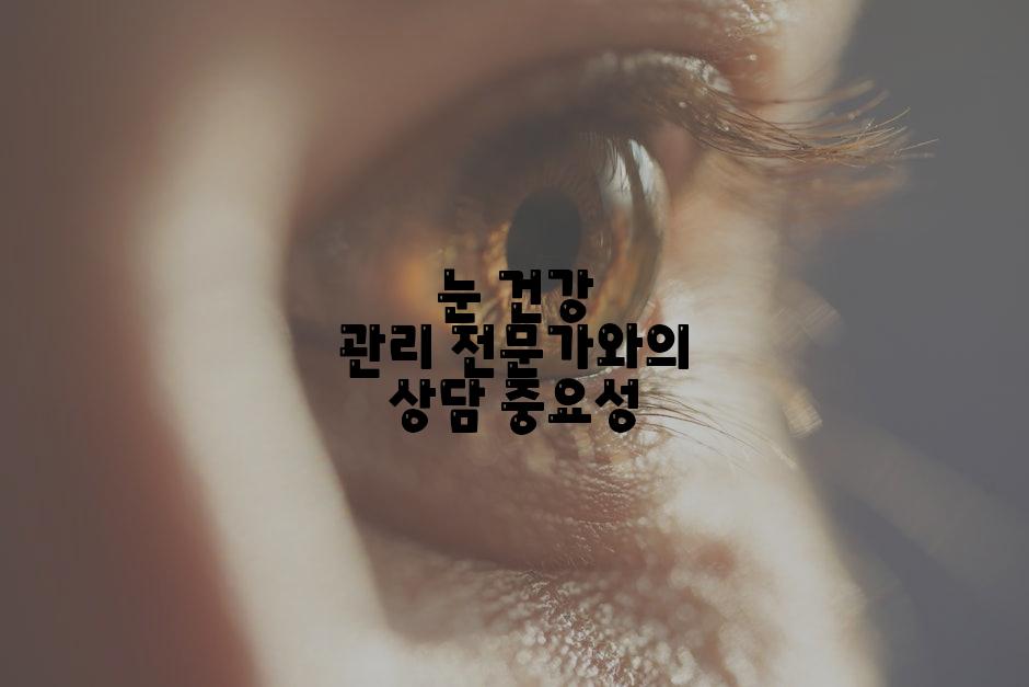 눈 건강 관리 전문가와의 상담 중요성