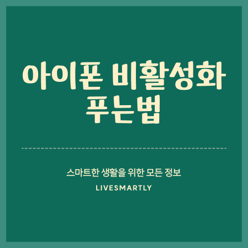  아이폰 비활성화 푸는 법, 이렇게 하세요!