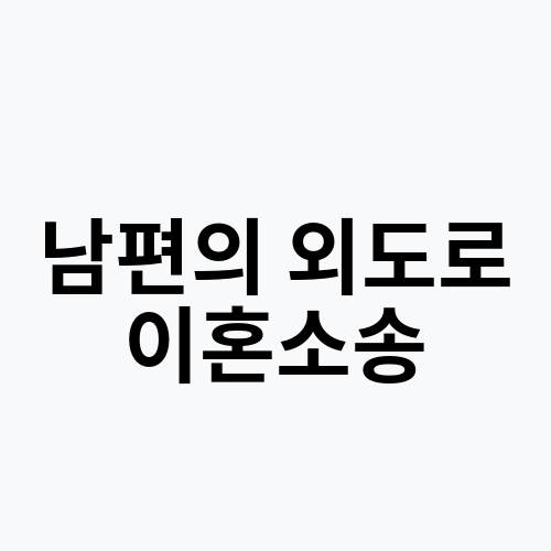 남편의 외도로 이혼소송