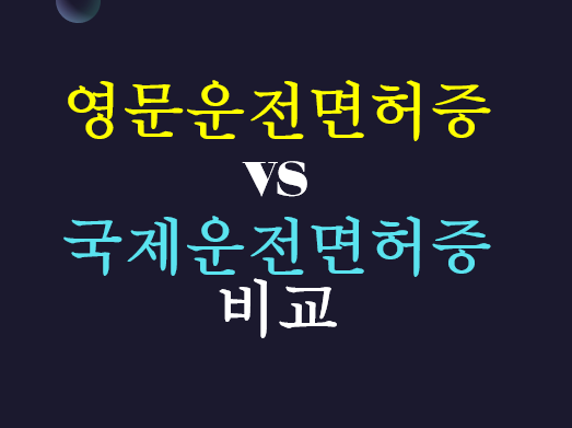  영문운전면허증과 국제운전면허증의 차이 비교 !
