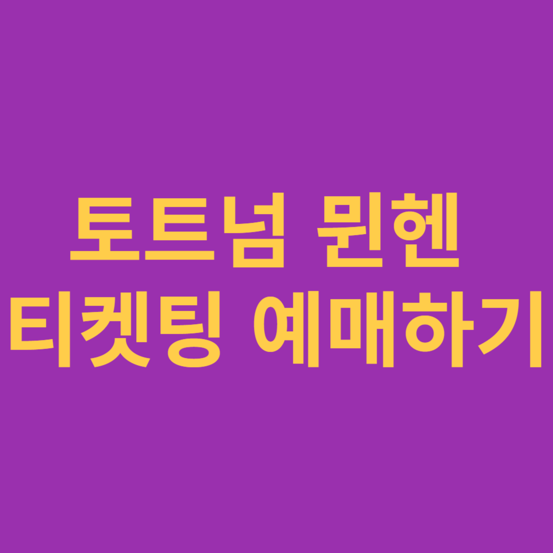 토트넘 뮌헨 티켓팅 예매 가격