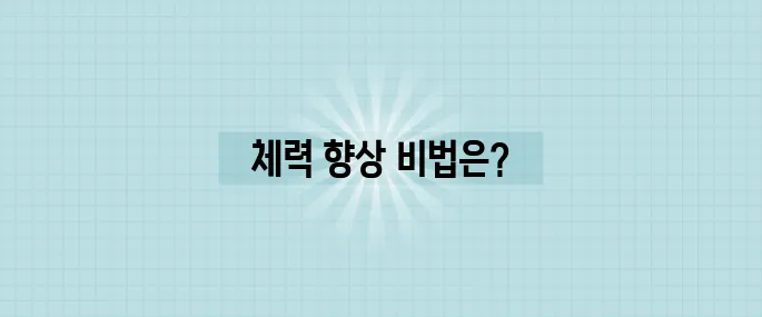 체력 향상을 위한 유산소 운동 스케줄표 실천하기