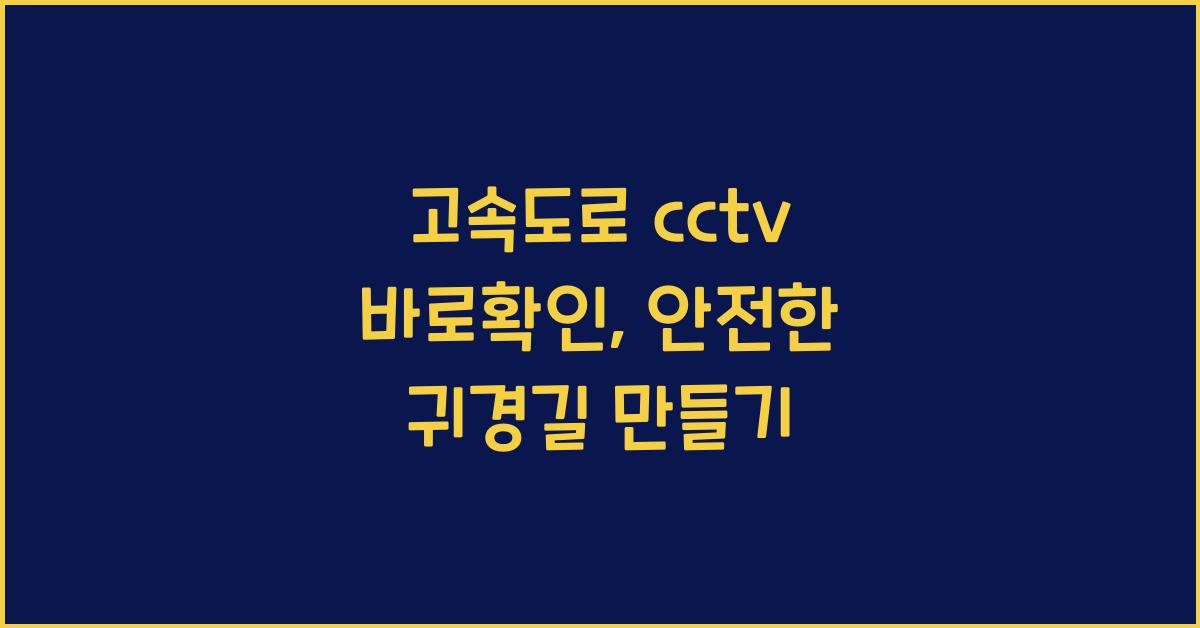 고속도로 cctv 바로확인