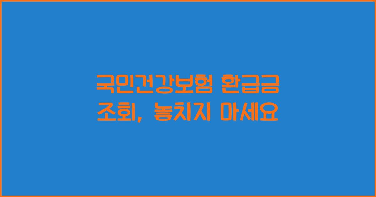 국민건강보험 환급금 조회