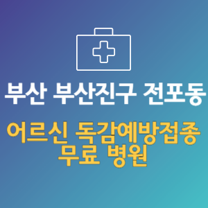 부산 부산진구 전포동 노인 독감예방접종 무료 병원 (인플루엔자 무료 접종 대상 날짜)