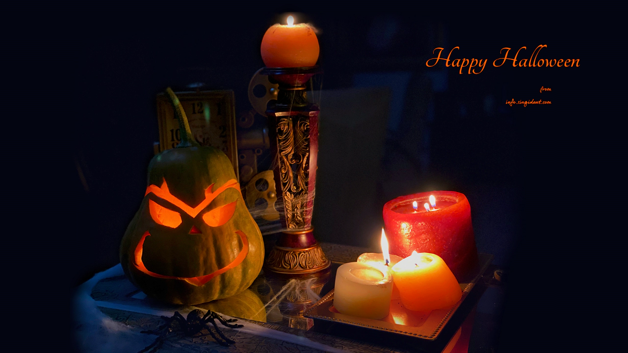 10 할로윈 호박등 C - Happy Halloween 어두운배경화면