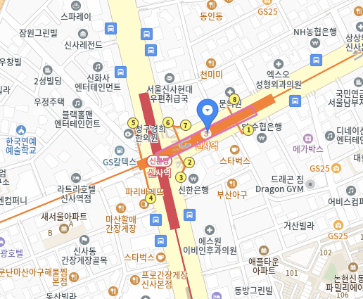 무인민원발급기 강남구 신사동 신사역 위치 이미지