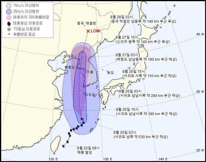  태풍 바비 경로, 엄청난 비와 바람