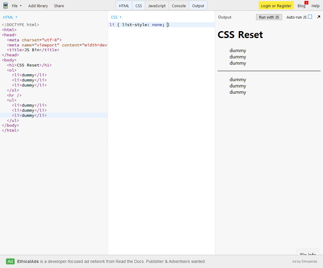Detallado Desgastar fricción CSS Reset code(CSS 초기화 코드)를 쓰면 list-style이 사라지는 이유 :: 전자스컹크