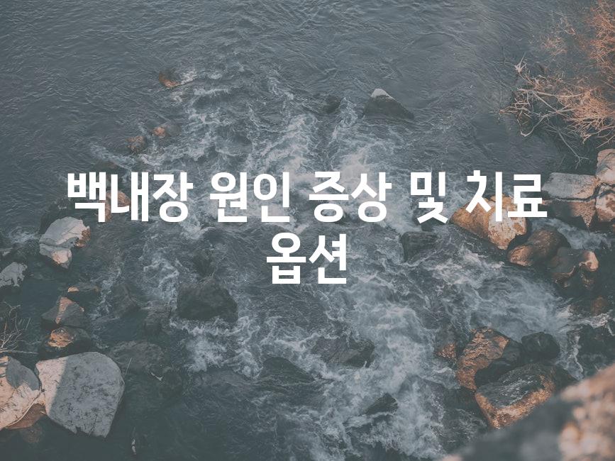 백내장 원인 증상 및 치료 옵션