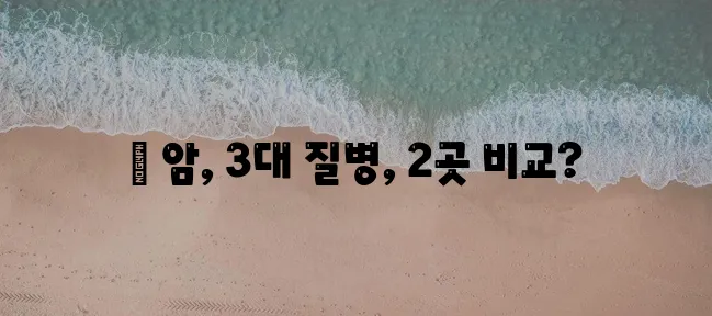 암 3대 질병 보험 가입 전 2대 질병 보험사 비교 꼭 확인하세요!
