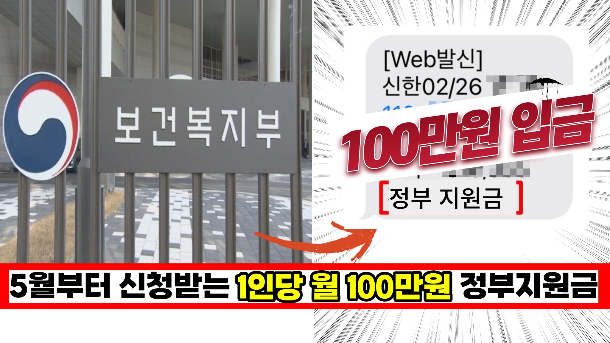  5월부터 바로 주네요, 1인당 월 100만원씩 1년간 주는 '정부지원금' 신청하고 받아가세요 (소득, 재산 무관)