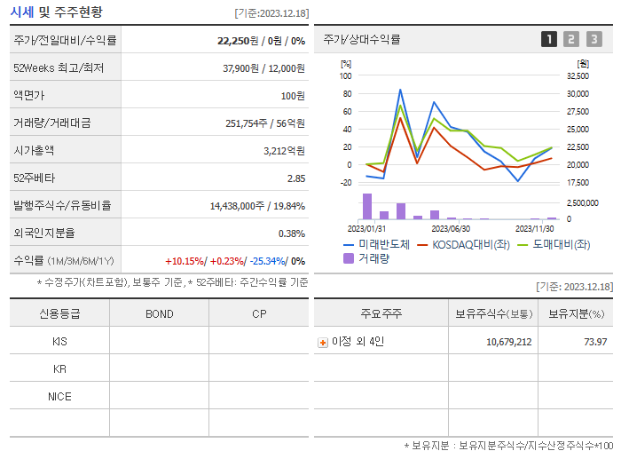 미래반도체 주가 전망