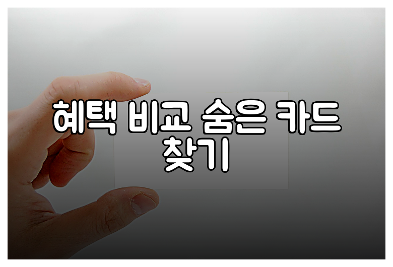 혜택 비교 숨은 카드 찾기