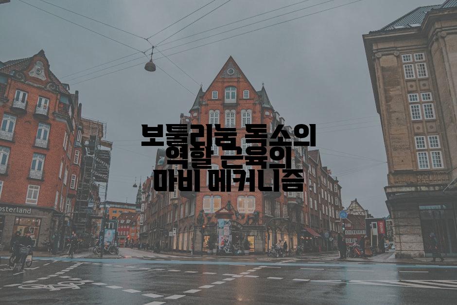 보툴리눔 독소의 역할 근육의 마비 메커니즘