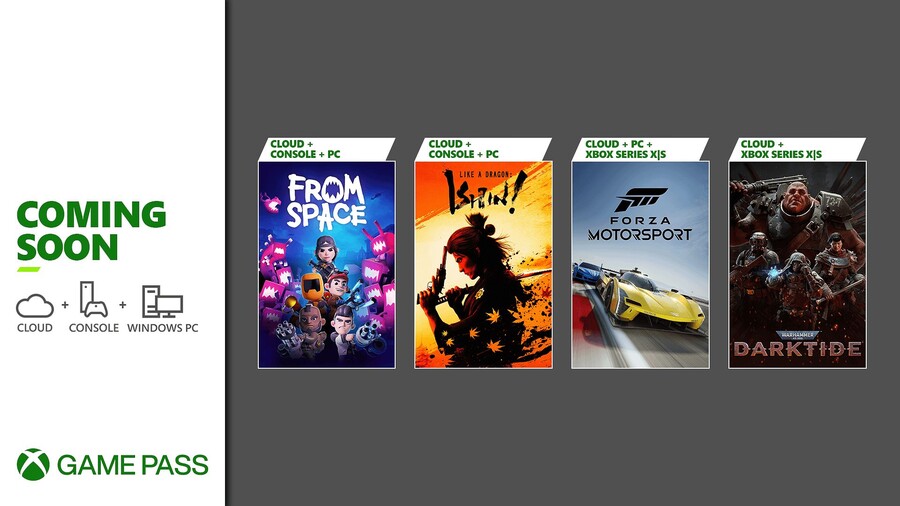 MS Xbox Game Pass October 2023 Games Forza Motorsport Like a Dragon Ishin