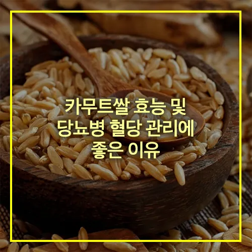 카무트쌀 효능 당뇨병 혈당 관리