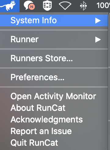 RunCat 상단바 아이콘