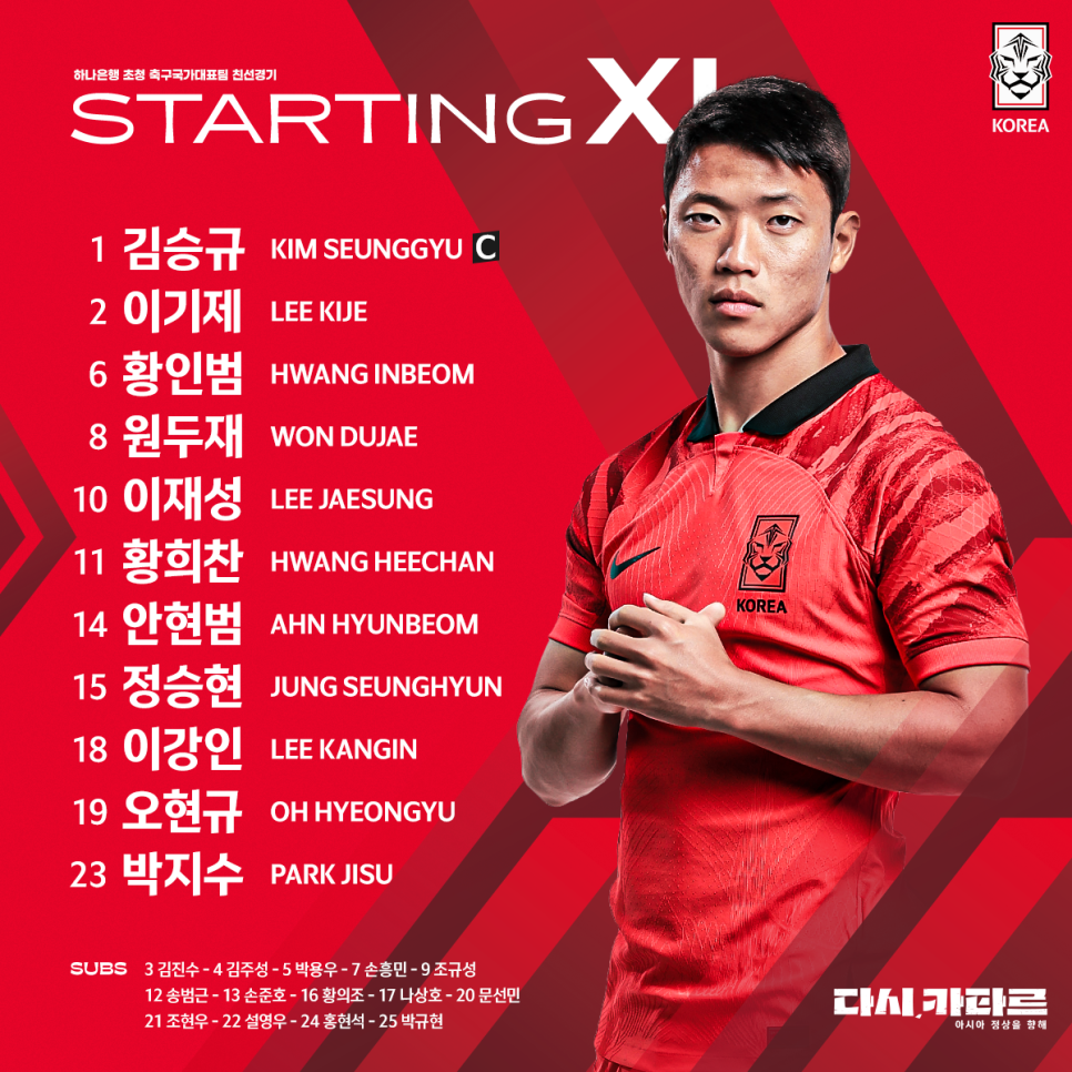  축구국가대표 평가전! 일정 중계 명단