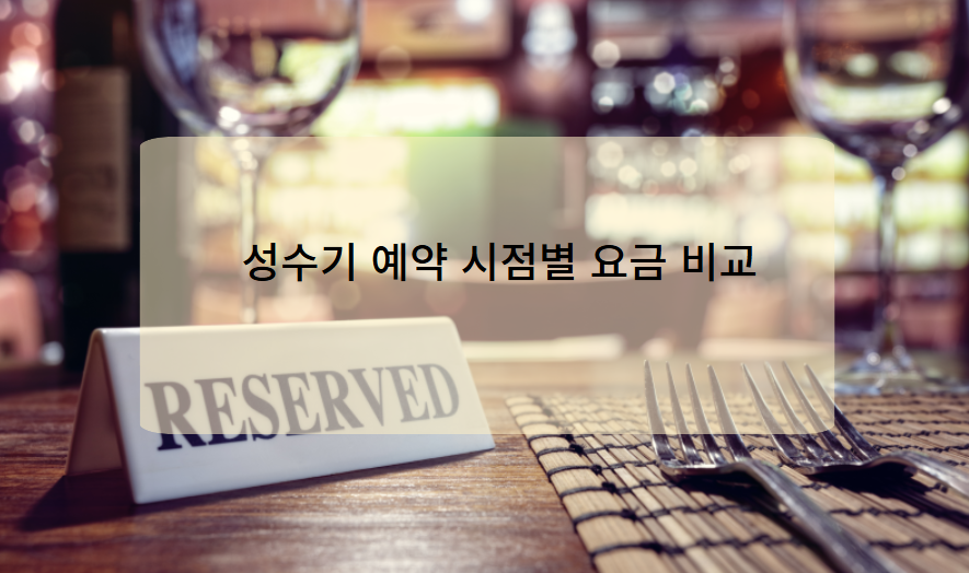 성수기 예약 시점별 요금 비교