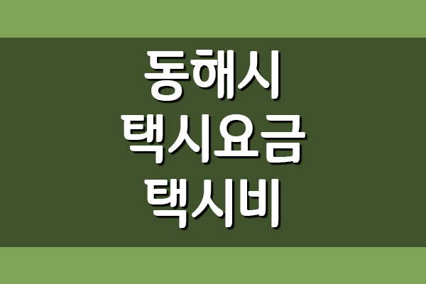  강원도 동해시 택시 요금 택시비 알아보기