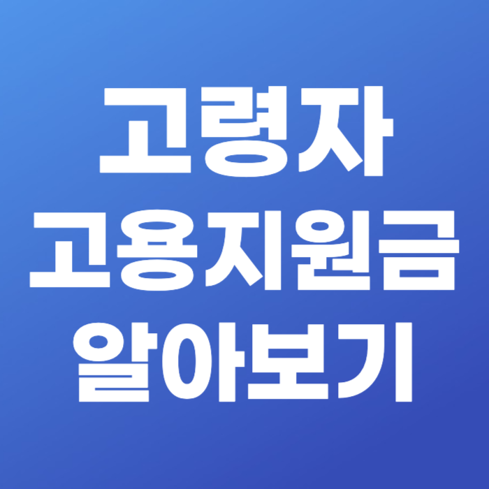 고령자 고용지원금 대상