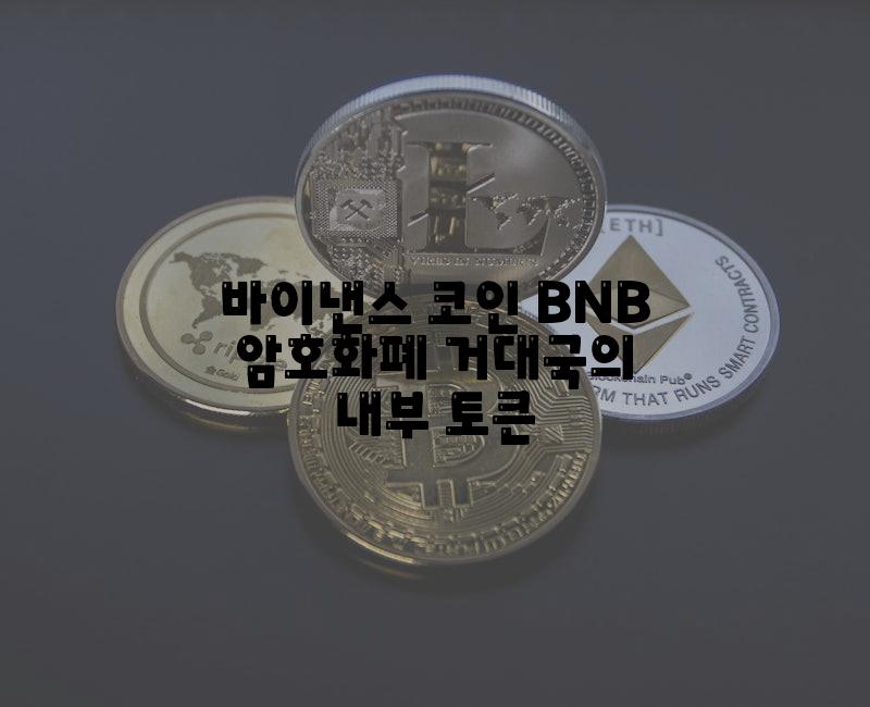 바이낸스 코인 BNB 암호화폐 거대국의 내부 토큰