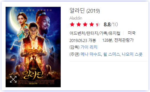  [영화]알라딘(Aladdin, 2019), 주인공은 램프의 요정 지니