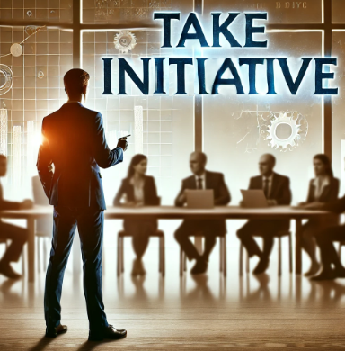주도적으로 회의에 참여중인 남자 / take initiative