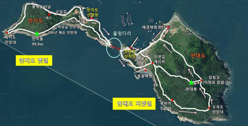 통영-만지도-연대도-트레킹-코스-지도