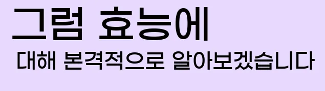  그럼 효능에 대해 본격적으로 알아보겠습니다