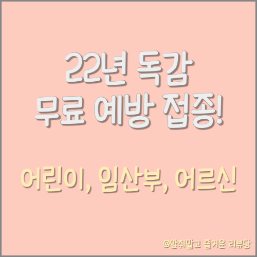  22년 독감(인플루엔자) 무료예방 접종 일정 및 방법