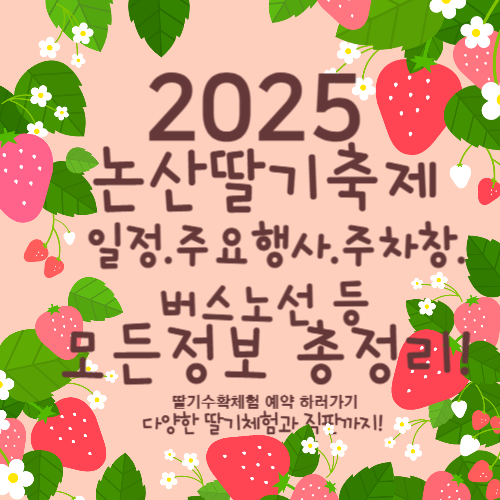 논산딸기축제 일정 주요행사 주차장 버스노선 모든정보 총정리