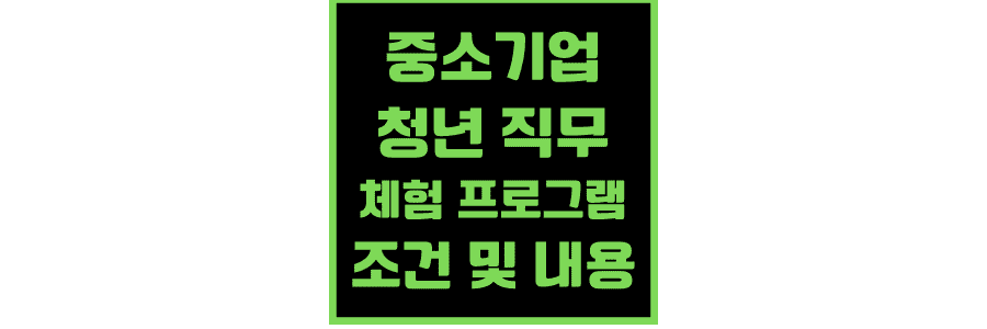 중소기업-청년-직무-체험-프로그램-자격조건-지원내용