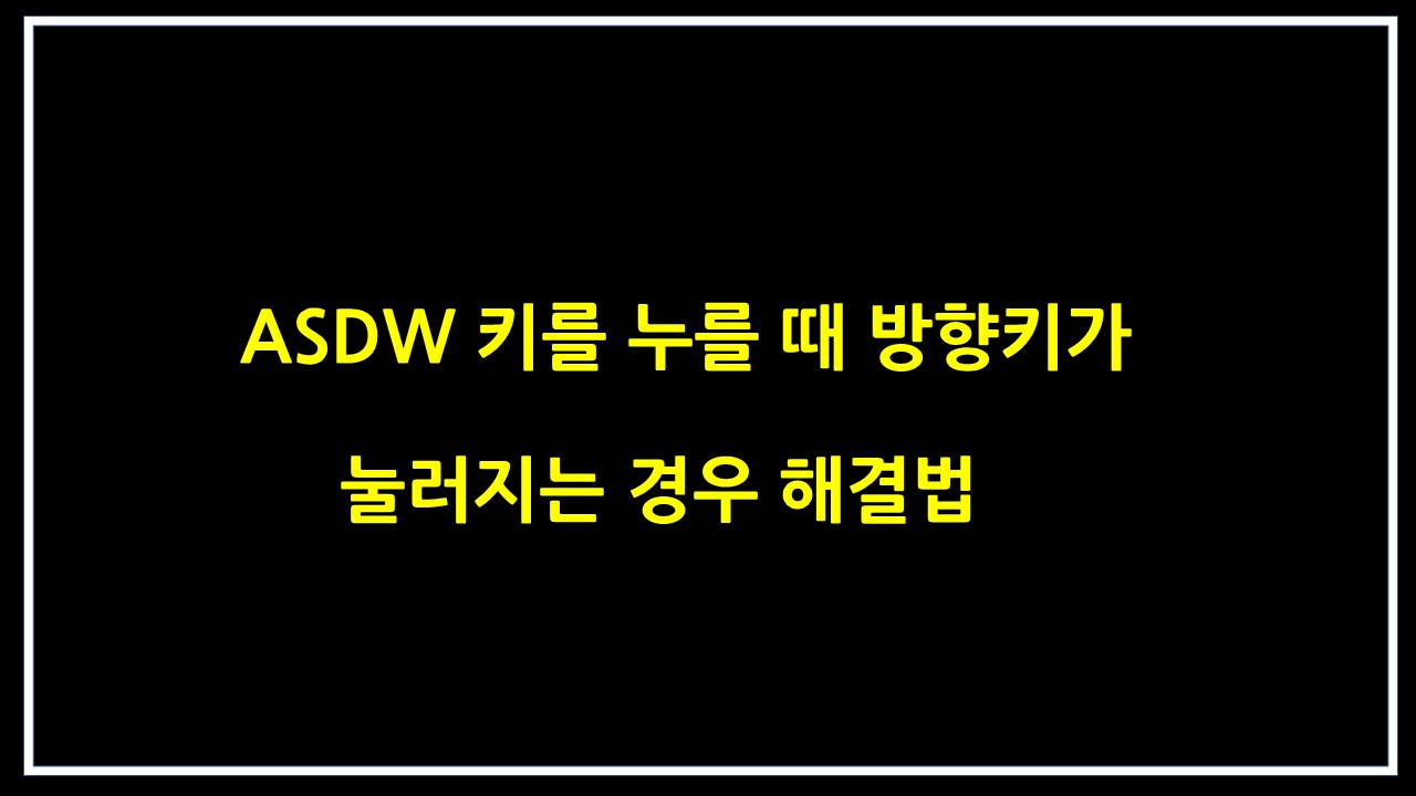 ASDW 키를 누를 때 방향키가 눌러지는 경우 해결법