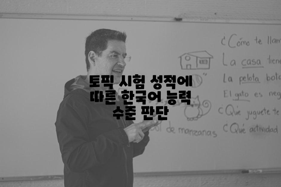 토픽 시험 성적에 따른 한국어 능력 수준 판단